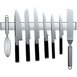 SUBTRACTION Magnetic Knife Strip,No Drilling 16 Inch Stainless Steel Knife Holder,Space-Saving Knife Rack,Knife Bar,Kitchen Knife Storage Organizer,brushed finish