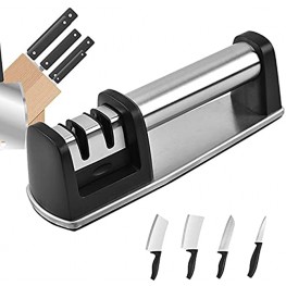 2-in-1 2-Stage Professional Chef Kitchen Knife Sharpener and Scissor Sharpener for Straight and Ceramic knives
