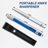 3 Pieces Retractable Knife Sharpener Multi-functional Portable Diamond Knife Sharpening Rod Serrated Knife Sharpening Tool Alloy Knife Sharpening Pen for Kitchen Outdoor Gardening Tools