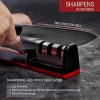 Cubikook Kitchen Knife Sharpener Complete 3-stage Knife Sharpener CS-T01 with Diamond Dust Rods Sturdy Design Non-slip Base Pat Easy and Safe to Use Fast and Effective Manual Sharpening Tool