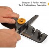 RAZORSHARP Knife Sharpener. Convenient Angle Adjustment Knob For All Knives. Sharpen And Polish Diamond Ceramic Extra Sturdy Grip With Rubber Base.