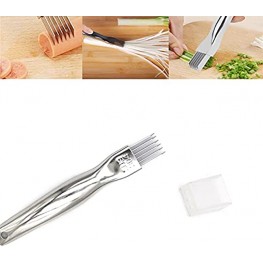 Tangyu Shred Silk The Knife Stainless Steel with Cover Green Onion Slicer Stainless Steel Chopped Green Onion Knife Scallion Shredder Machine Kitchen Cooking Gadget-1pcs