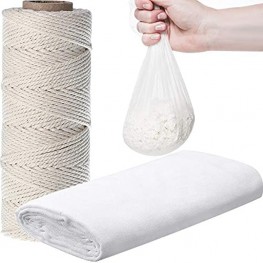 Cheesecloth and Cooking Twine 35 x 78 Inch Reusable Unbleached Cotton Fabric Kitchen Cheese Cloth with Cooking Twine 1 4 Cone Cotton 50 Meter for Cooking Straining Baking Filtering
