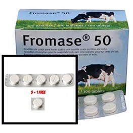 RENNET TABLETS Fromase 50 5 TABLETS + 1 FREE Total 6 tablets Made in France