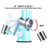 Cambom Manual Rotary Cheese Grater Round Mandoline Slicer with Strong Suction Base Vegetable Slicer Nuts Grinder Cheese Shredder with Clean Brush