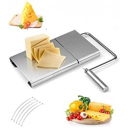Cheese Slicer Cheese Divider,soap Wire Cutter Multifunctional Stainless Steel Butter Cheese Cutter 5 Wires Included Adjustable Thickness Cheese Cutter