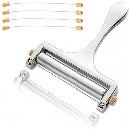 Cheese Slicer,Adjustable Thickness Cheese Slicer Wired Cheese Cutter Kitchen Cooking Tool for Soft,4 Replacement Stainless Steel Cutting Wire Included