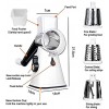 Manual Rotary Cheese Grater -Round Mandoline Slicer with 3 Interchangeable Blades -Vegetable Slicer Nuts Grinder Cheese Shredder with Free 3-in-1 set peeler White