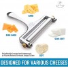 Zulay Cheese Slicer With Adjustable Thickness Heavy Duty Cheese Slicers With Wire Premium Wire Cheese Slicer For Soft & Semi-Hard Cheeses 2 Extra Wires Included Silver