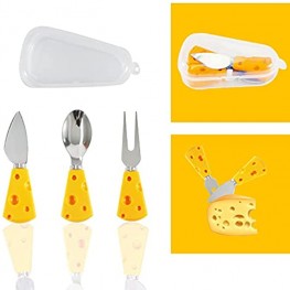 Arcwares 3-Piece Cheese Knives Sets Stainless Steel Cheese Knife Spoon Cheese Fork.Light Weight Cheese Knives Perfect Gifts For Charcuterie Board Yellow