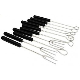 Honbay 10PCS Stainless Steel Chocolate Candy Dipping Forks Fondue Forks for Baking