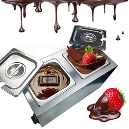 Li Bai Chocolate Tempering Machine Melting Pot Melts Commercial Electric Auto Heater Liquid Warmer Stainless Steel 4L Capacity 2 Tanks