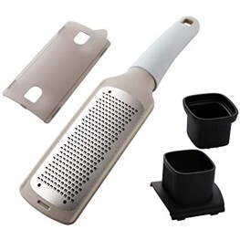 GeYuan Cheese Grater Stainless Steel Handheld Lemon Ginger Garlic Nutmeg Chocolate Vegetables Fruits WithProtective Cover and Cleaning Brush