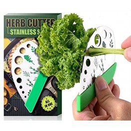 Lenitech Leaf Herb Stripper Stainless Steel Kitchen Herb Stripper Tool Curved edge can be used as a kitchen knife