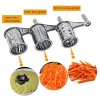 Rotary Cheese Grater LOVKITCHEN Vegetable Stainless Steel Cheese Grater Shredder Cutter Grinder with 3 Drum Blades Silver