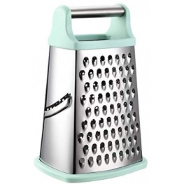 Spring Chef Professional Box Grater Stainless Steel with 4 Sides Best for Parmesan Cheese Vegetables Ginger XL Size Mint