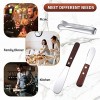 10 Pieces Cheese Butter Spreader Knives Set 2 Sizes Stainless Steel Cheese Slicer Butter Spreader Knives with Wooden Handles and Mini Serving Tongs for Birthday Wedding and Christmas