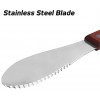 6 Pack Stainless Steel Straight Edge Wide Butter Spreader with Wood Handle DaKuan Sandwich Cream Cheese Condiment Knives 8 Inch