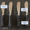 CIROA Black Granite Cheese Spreader Set | Set of 4 Stone Look and Stainless Steel Spreaders in Gift Box