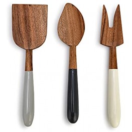 Gather Round Natural Brown 2 x 7 Inch Acacia Wood Cheese Knife Spreader Set of 3