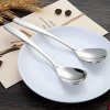 Goeielewe 2-Pack Cheese Spreader and Dessert Spoon Set Stainless Steel Yogurt Spoon Spatula Knife for Cheese Jelly Jam Dessert Appetizers Sandwich Ice Cream Butter Knife