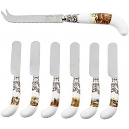 Spode Woodland Rabbit Cheese Knife with 6 Assorted Motif Spreaders