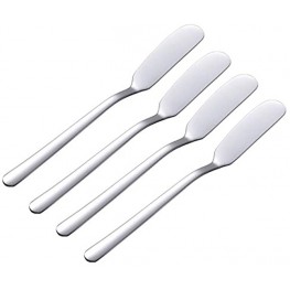 VANRA Cheese Spreader Knife Set 4-Piece Stainless Steel Butter Knife Small Sandwich Condiment Jam Bread Cream Canape Knives Spatula 6.5-inch