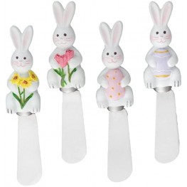Wine Things Easter Bunny Resin Cheese Spreaders Set of 4 5 White