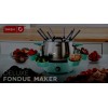 Dash Deluxe Stainless Steel Fondue Maker with Temperature Control Fondue Forks Cups and Rack with Recipe Guide Included 3-Quart Non-Stick – Aqua