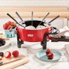 Dash Electric Fondue Set with Nonstick Pot 8 Colored Forks & Temperature Control for Cheese Chocolate Steak Poultry Seafood + More 3 Quart Red