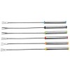Kaptin Set of 12 Stainless Steel Fondue Forks,Multicolored Stainless Steel Skewer Sticks with Heat Resistant Handle for Chocolate Fountain Cheese Fondue Roast Marshmallows Meat,9.5 Inch