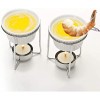 PrepWorks by Progressive 5-Ounce Ceramic Butter Warmer Home Fondue Set with Stands Candles and Cups White 8 Sets