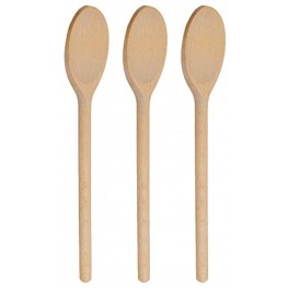 12 Inch Long Wooden Spoons for Cooking Oval Wood Mixing Spoons for Baking Cooking Stirring Sauce Spoons Made of Natural Beechwood Set of 3