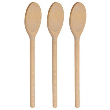 12 Inch Long Wooden Spoons for Cooking Oval Wood Mixing Spoons for Baking Cooking Stirring Sauce Spoons Made of Natural Beechwood Set of 3
