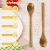 2 Pieces 16.5 Inch Wooden Mixing Spoon with Long Handle Non-Stick Cookware Wooden Spoons for Stirring Mixing Boiling