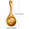 BILLIOTEAM 2 Pack Wooden Kitchen Scoop Ladle,Multipurpose Large Solid Wood Water Spoon Serving Soup Tablespoon for Cooking,Bath Salt,Canisters Flour