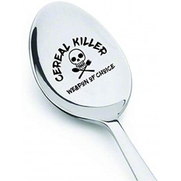 Engraved Cereal Killer Weapon of Choice Spoon Gifts for Kids Men Women|Funny Cereal Lovers Gift for Mom Dad Kids Friends Birthday Thanksgiving Day Christmas Gifts