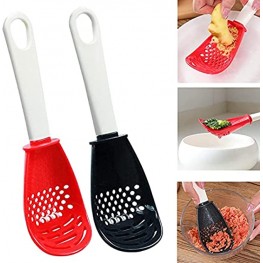 Multifunctional Kitchen Spoons,Masher,Colander Spoon Strainer Multifunctional Cooking Spoon Can Be Used ​for Cooking Draining Mashing And Grating Garlic 2pcs Multicolor