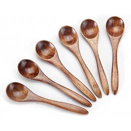 Small Wooden Spoons 6pcs Wooden Teaspoon Sevensun Small Teaspoons Serving Wooden Utensils For Cooking Small Condiments Spoon Mini Wooden Honey Spoon For Daily Use