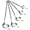 5Pcs Soup Ladle and Ladle Spoon,Odowalker Stainless Steel Hooked Handle Ladle with Pouring Rim for Kitchen Cooking Soup Sauce 1oz 2oz 4oz 6oz 8oz