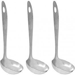 Chef Craft Platinum Series Stainless Steel Heavy Gage Ladle | 7.75 Inches Long | 3-Pack