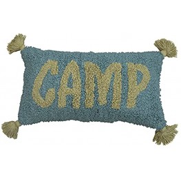 Creative Co-Op Cotton Punch Hook Lumbar Camp Design and Tassels Pillow Multicolored