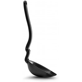 Dreamfarm Spadle | Non-Stick Cooking Spoon & Serving Ladle with Measurements | Black