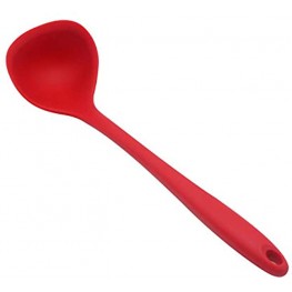 KUFUNG Silicone Ladle Spoon Seamless & Nonstick Kitchen Soup Ladles BPA-free & Heat resistant up to 480°F Non-Stick Kitchen Cooking Utensils Baking Tool Red