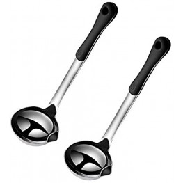 Sugarchef Gravy Ladle with Anti-scalding Handle Stainless Steel Grease Separator Soup Spoon Ladle for Cooking 2PCS