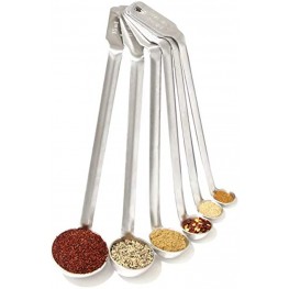 Super Durable Heat Resistant Mini Ladle 6 Pk. Reach Easily Into Small Jars With Engraved Flair Handles. Stainless Steel Food Measurement Tools for Chefs and Home Cooks Great for Spices and Seasonings