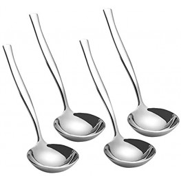 Xowine 4-Piece Stainless Steel Small Gravy Soup Ladles Gravy Ladle Spoon
