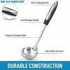 Zulay 12 inch Stainless Steel Soup Ladle Durable Rust Proof Soup Ladle With Ergonomic Handle Soup Serving Spoon Ladles For Cooking Gravy Sauces and More