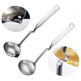 Hot Pot Spoon Strainer Skimmer Spoon Oil Separator Spoon hot pot spoon with hook Used For Cooking Oil Leaking Utensils hot pot spoon holder Household Spoons Combination 2 pieces