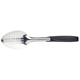 MasterClass Colour-Coded Catering-Quality Stainless Steel Slotted Spoon 34 cm 13.5 Black General